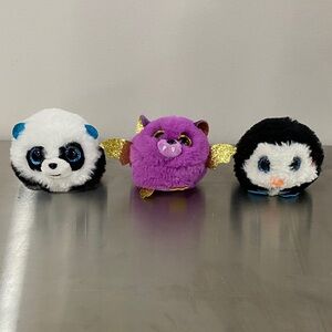 Ty Puff Trio: Hastie Bat, Bamboo Panda, Waddles Penguin